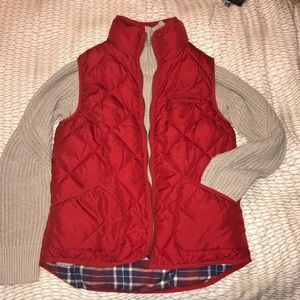 Red puffer vest